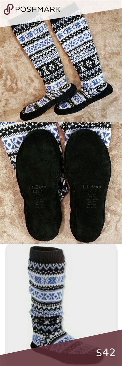 NWOT. L.L.Bean Slipper Socks, Tall Knit Unisex | Slipper socks, Fair ...