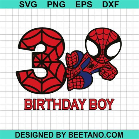 Spiderman 3rd Birthday Boy Svg Spiderman Birthday Svg 3rd Birthday