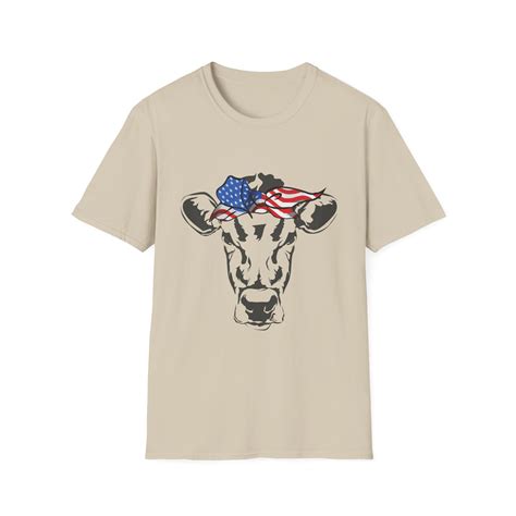 Humorous Cow Bandana Sarcastic Illustration Pun Mockeries Hilarious Usa Flag Bandanas