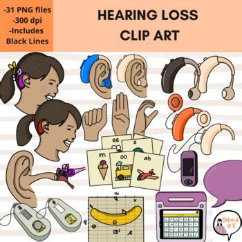 Hearing Loss, Deaf and Hard of Hearing Clip Art by Deborah SLT | TpT 