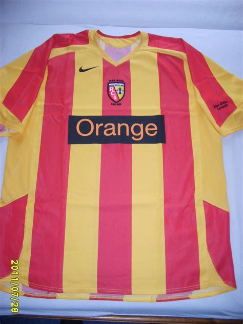 Lens Home Football Shirt 2005 2006 Sponsored By Orange