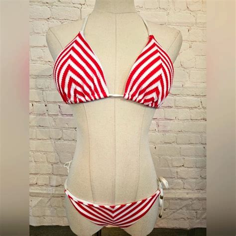 Vitamin A Swim Revolve Vitamin A Natalie Miter Bikini Gigi Stripe Top Lgbottom Sm Euc Poshmark