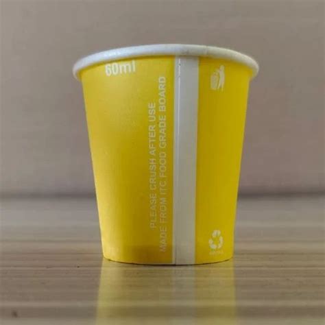 Ml Yellow Printed Paper Cup At Rs Piece Customized Printed