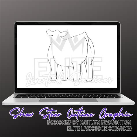 Show Steer Outline Graphic Etsy