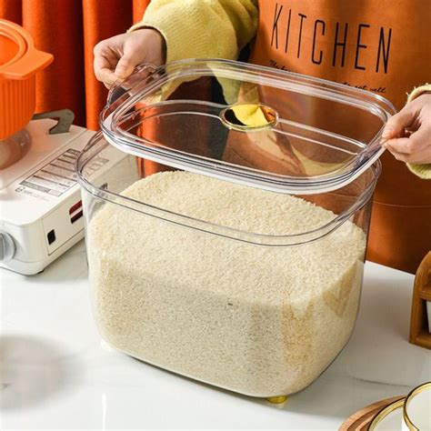 Nile Home Transparent Airtight Grain Box Dry Food Storage Bin Rice