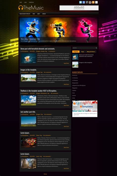 TheMusic Blogger Template - BTemplates