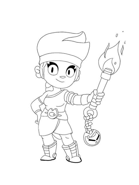 Amber Brawl Stars 4 Coloring Page