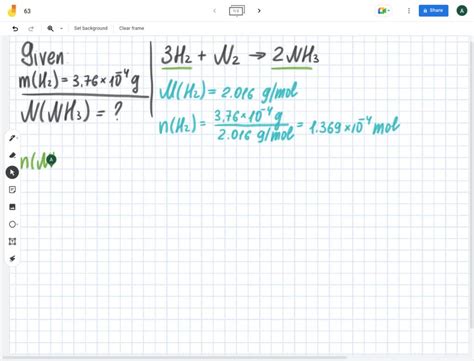 Solved Hydrogen Gas H2 Reacts With Nitrogen Gas N2 To Form Ammonia