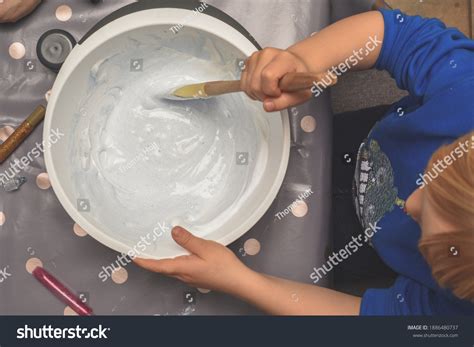 Kids Activity Making Slime Science Experiment Stock Photo 1886480737 ...