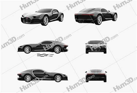 Bugatti Atlantic 2016 Blueprint Template - 3DModels.org