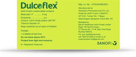 Buy Dulcoflex 5mg Tablet Constipation Laxative Bowel Movement Regulator