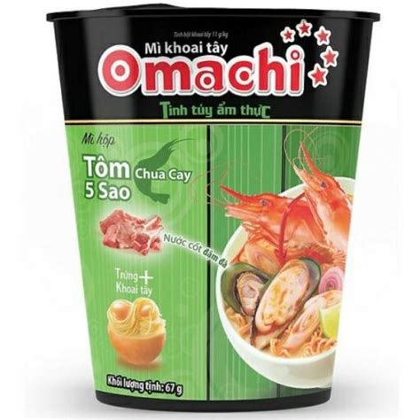 Omachi 5 Star Hot Sour Shrimp Cup Instant Noodle 67gr Vietnam Wholesale