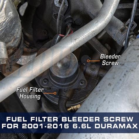 Glowshift Gm 66 Duramax Fuel Filter Housing Bleeder Screw