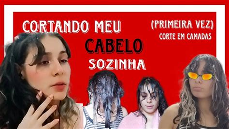 Cortando Meu Cabelo Sozinha Ondulado E Em Camadas Youtube