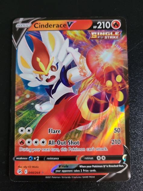 Pokémon TCG Cinderace V Fusion Strike 044 264 Holo Ultra Rare eBay