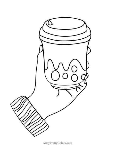 19 Free Coffee Cup Coloring Pages For All Ages Artsy Pretty Colors