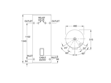 Rheem 125L 3 6kW Single Element Internal External Electric Hot Water System