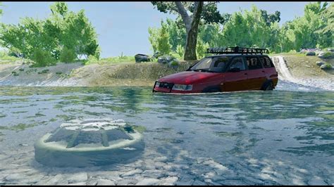 Cars Move Across The River Beamng Drive Youtube