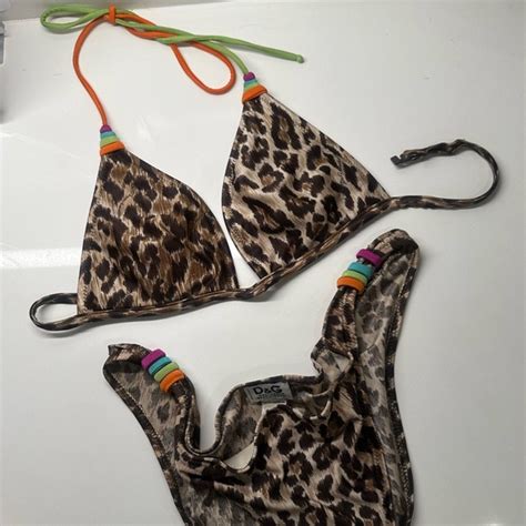 Dolce Gabbana Swim Dolce Gabbana Bikini Set Womens M Dg Leopard Cruise Beach Resort Swim