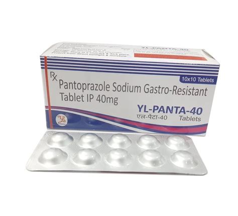 YL Pharma Pantoprazole Sodium Gastro Resistant Tablet IP 40mg 10x10