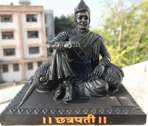 Marble Black Chhatrapati Shivaji Maharaj Statue For Interior Decor At