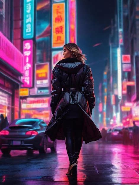 Premium Photo Futuristic Cityscapes With Vibrant Neon Lights Background