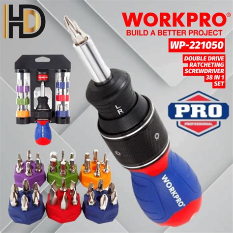 WORKPRO Double Driver Ratcheting Screwdriver Set 38 In 1 Ratchet