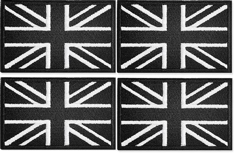 4pcs British Union Jack Patch Black And White Tactical British Union Jack