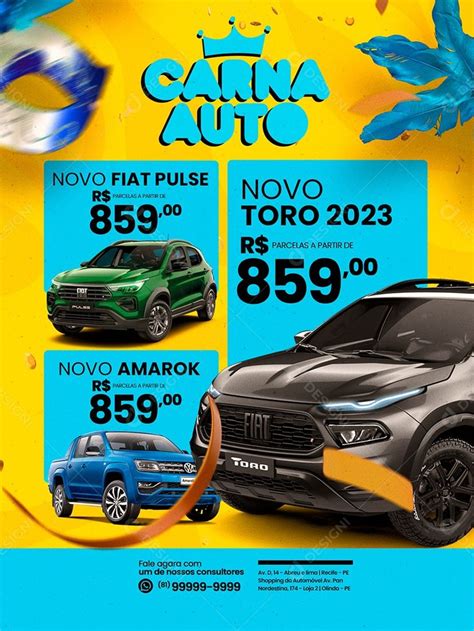 Encarte Carna Auto Novo Fiat Pulse Carnaval Concessionária Social Media