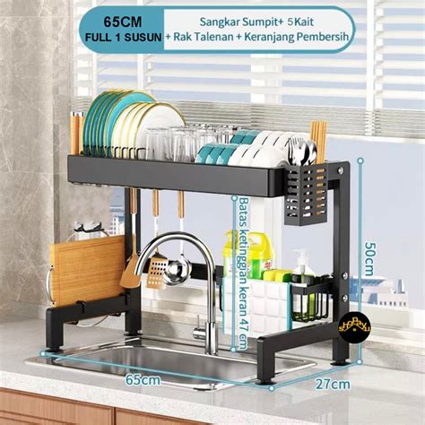 Jual Rak Piring Wastafel Hitam Rak Dapur Peralatan Dapur Rak Cuci