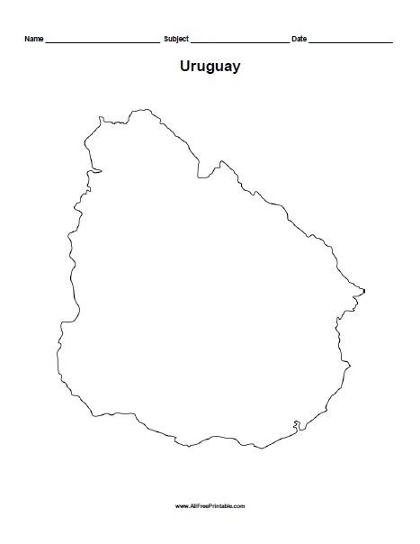 Uruguay Outline Map – Free Printable