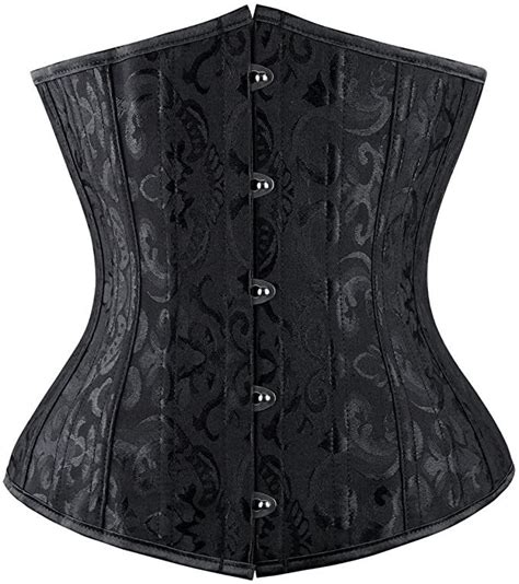 Everbellus Womens Spiral Steel Boned Satin Underbust Waist Training