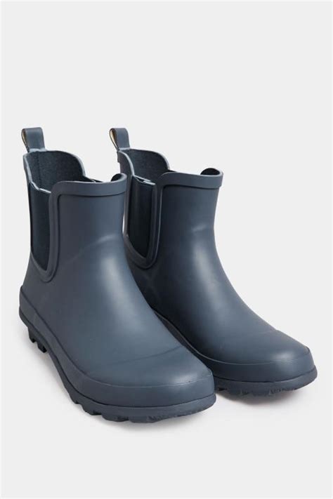 Navy Blue Chelsea Wellies In Wide E Fit Yours Clothing