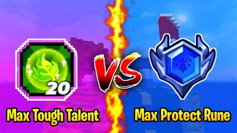 Max Tough Talent VS Max Protect Rune In Bed Wars Blockman Go Bed