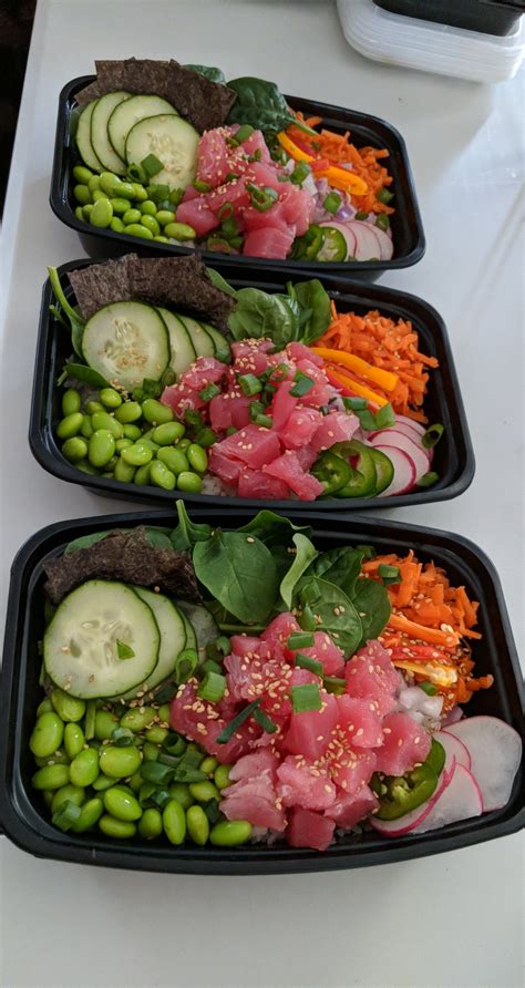 Yellow Fin Tuna Poke Bowls Mealprepsunday