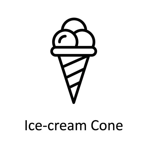 Ice Cream Cone Vector Outline Icon Design Illustration Food And Drinks Symbol On White