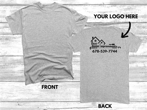 Custom Business Logo on BACK of T-shirt, Team Logo Here T-shirt, Your ...