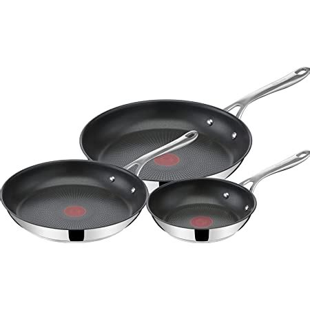 Tefal E304S344 Jamie Oliver Set X 3 Frying Pan 20 24 28 Cm Stainless