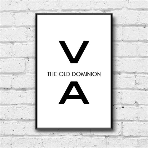 Virginia State Wall Art Virginia Digital Download Virginia Etsy