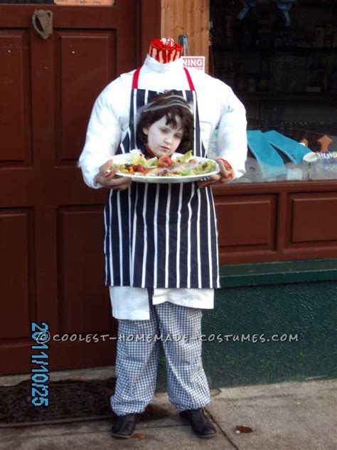 Awesome Headless Illusion Costume A Headless Butcher Goes To School