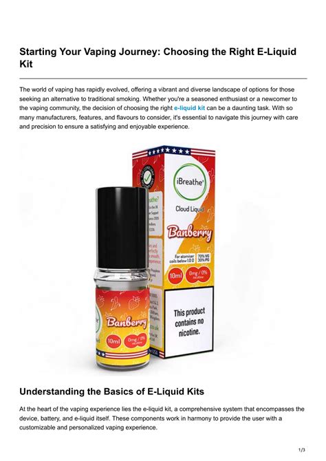 PPT Starting Your Vaping Journey Choosing The Right E Liquid Kit