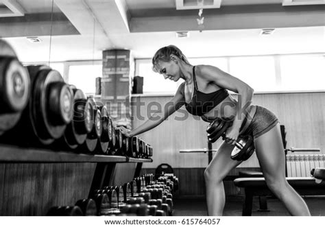 Sexy Athlete Brunette Fitness Woman Gym Stock Photo Shutterstock