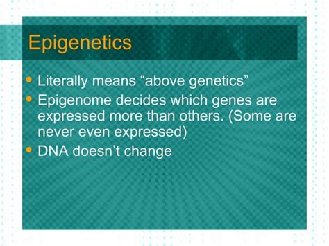 Epigenetics Ppt