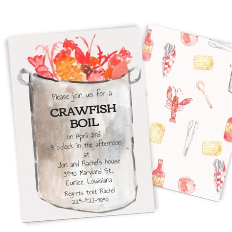 Crawfish Boil Invitations Crawfish Engagement Party Crawfish Boil ...