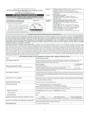 Fillable Online Icici Prudential Interval Fund Annual Interval Plan