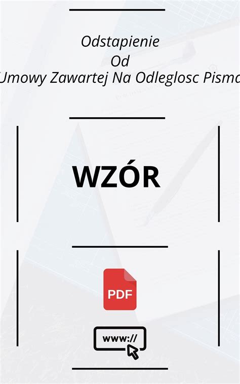 Odst Pienie Od Umowy Zawartej Na Odleg O Pisma Wz R Pdf