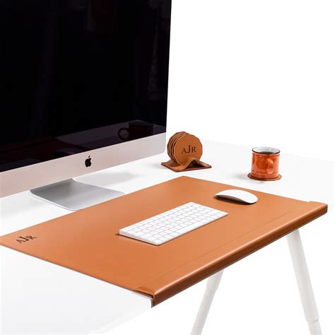 Leather Desk Mat With Edge Cover Personalized Desk Accessory Office Gift - Etsy