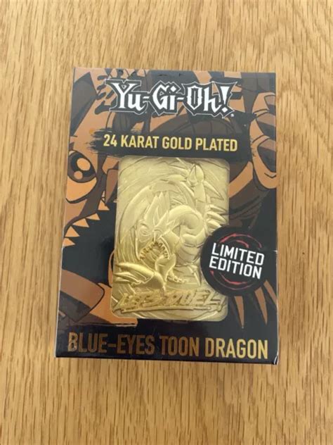 Yu Gi Oh Limited Edition K Gold Plated Blue Eyes Toon Metal Card