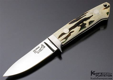 Bob Loveless Custom Knife Double Nude Logo Stag Semi Skinner Knife
