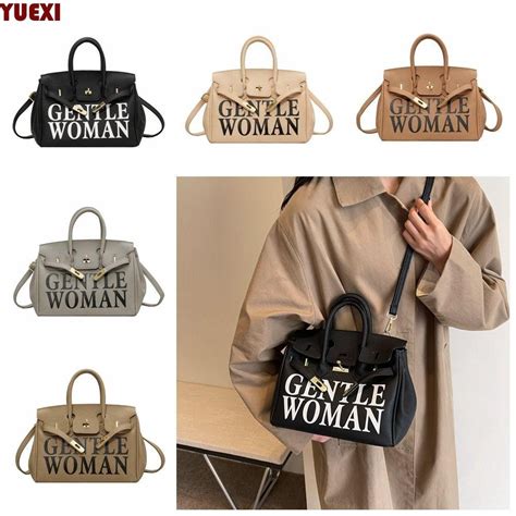 Yuexi Gentlewoman Canvas Bag Leather Print Handbag Thai Letter